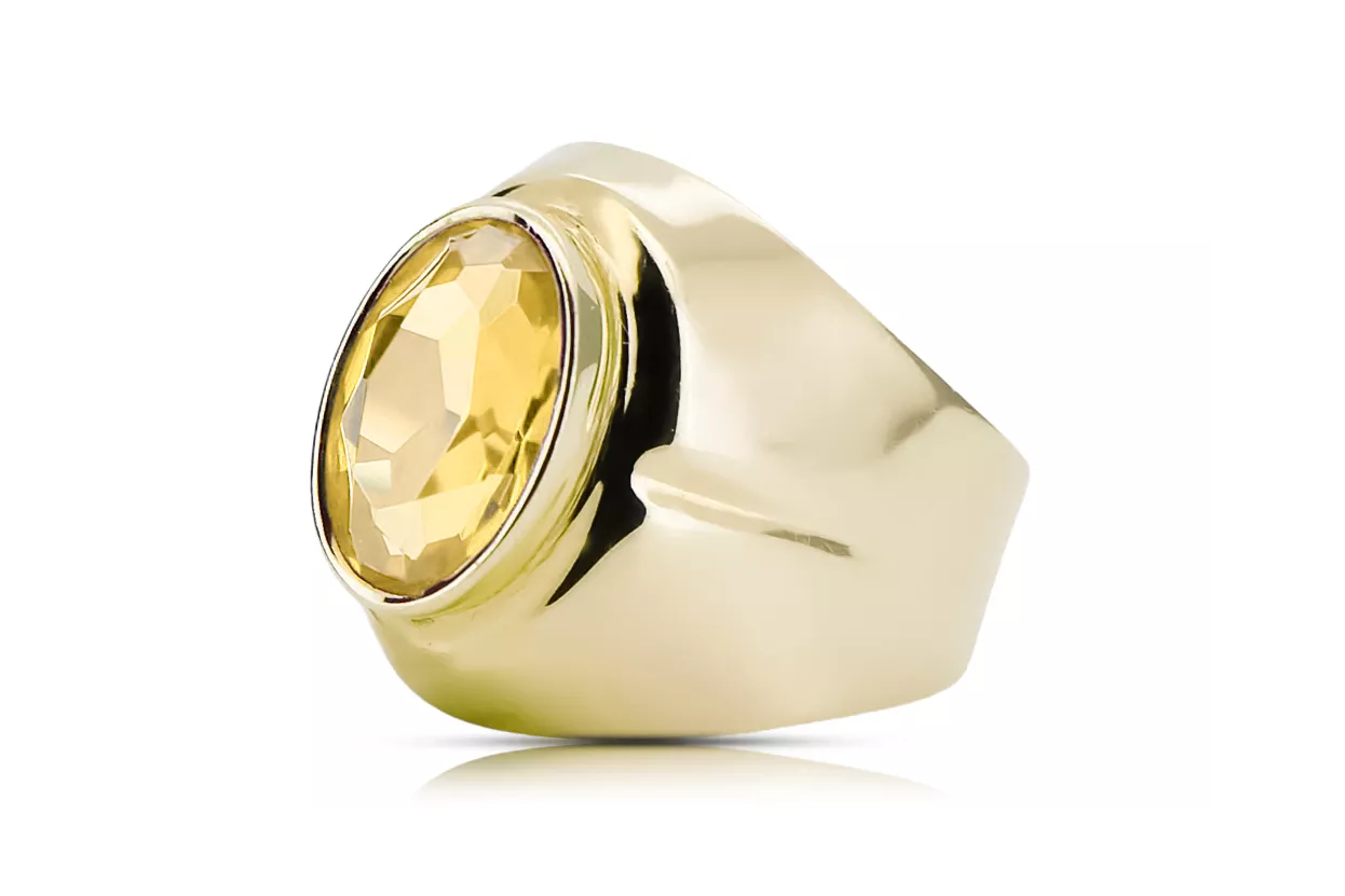  Žltý peridot 14k žlté zlato Vintage vrc296y